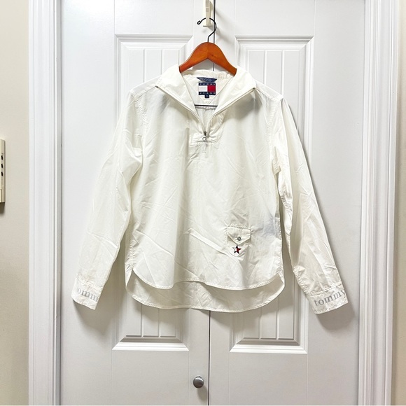 Vintage Tommy Hilfiger Retro Windbreaker White - M - Picture 1 of 15